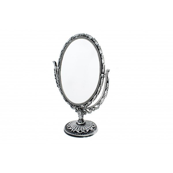 Oglinda de masa ovala argintiu 15.5 cm.